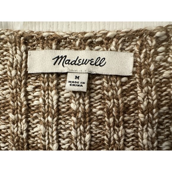 Madewell Womens Size Medium Side-Button Boatneck Boxy Sweater Marled Acorn - Picture 7 of 8